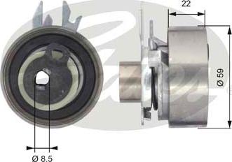 Gates T43070 - Натяжной ролик, зубчатый ремень ГРМ www.autospares.lv