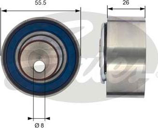 Gates T43156 - Spriegotājrullītis, Gāzu sadales mehānisma piedziņas siksna autospares.lv