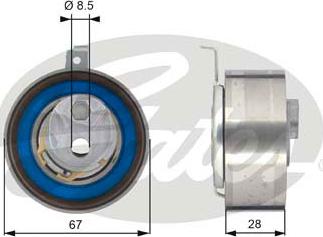 Gates T43152 - Spriegotājrullītis, Gāzu sadales mehānisma piedziņas siksna autospares.lv