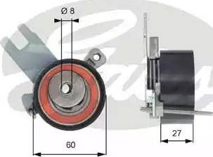 Gates T43172 - Spriegotājrullītis, Gāzu sadales mehānisma piedziņas siksna www.autospares.lv