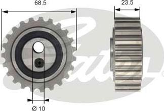 Gates T43201 - Spriegotājrullītis, Gāzu sadales mehānisma piedziņas siksna autospares.lv