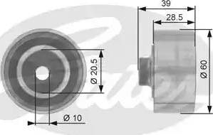 Gates T42067 - Направляющий ролик, зубчатый ремень ГРМ www.autospares.lv