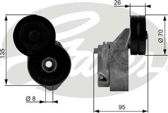 Gates T38430 - Siksnas spriegotājs, Ķīļsiksna www.autospares.lv