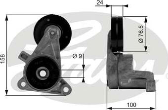 Gates T38437 - Siksnas spriegotājs, Ķīļsiksna autospares.lv