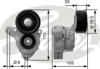 Gates T38421 - Belt Tensioner, v-ribbed belt www.autospares.lv