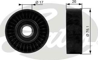 Gates T38015 - Ролик, поликлиновый ремень www.autospares.lv