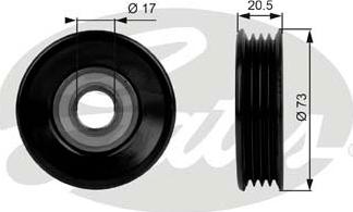 Gates T38030 - Pulley, v-ribbed belt www.autospares.lv