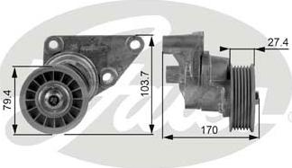 Gates T38158 - Siksnas spriegotājs, Ķīļsiksna www.autospares.lv