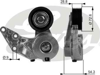 Gates T38208 - Belt Tensioner, v-ribbed belt www.autospares.lv