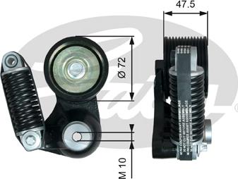 Gates T38721 - Siksnas spriegotājs, Ķīļsiksna www.autospares.lv