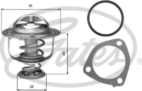 Gates TH31276G1 - Термостат охлаждающей жидкости / корпус www.autospares.lv