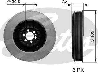 Gates TVD1042 - Piedziņas skriemelis, Kloķvārpsta www.autospares.lv