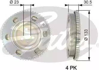 Gates TVD1051 - Piedziņas skriemelis, Kloķvārpsta www.autospares.lv