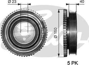 Gates TVD1052 - Piedziņas skriemelis, Kloķvārpsta autospares.lv