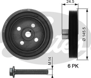 Gates TVD1057A - Piedziņas skriemelis, Kloķvārpsta www.autospares.lv