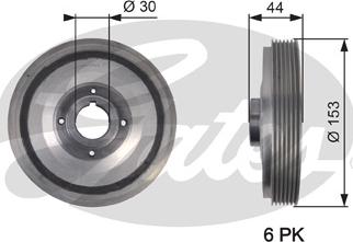 Gates TVD1067 - Piedziņas skriemelis, Kloķvārpsta www.autospares.lv