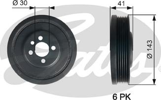 Gates TVD1001 - Шкив коленчатого вала www.autospares.lv