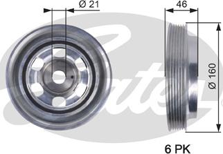 Gates TVD1081 - Piedziņas skriemelis, Kloķvārpsta www.autospares.lv