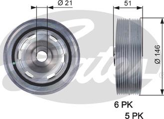 Gates TVD1083 - Piedziņas skriemelis, Kloķvārpsta www.autospares.lv