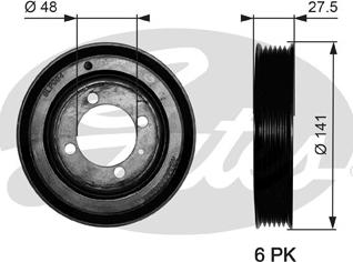 Gates TVD1036 - Piedziņas skriemelis, Kloķvārpsta www.autospares.lv