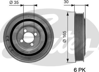 Gates TVD1032 - Шкив коленчатого вала www.autospares.lv