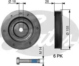 Gates TVD1020A - Piedziņas skriemelis, Kloķvārpsta www.autospares.lv