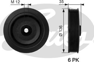 Gates TVD1028 - Piedziņas skriemelis, Kloķvārpsta www.autospares.lv