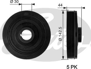 Gates TVD1027 - Шкив коленчатого вала www.autospares.lv