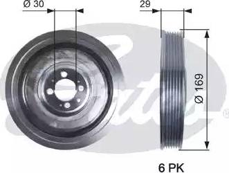 Gates TVD1074 - Piedziņas skriemelis, Kloķvārpsta www.autospares.lv