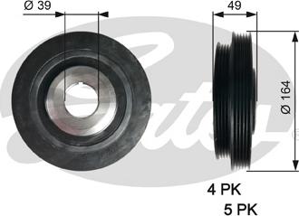 Gates TVD1114 - Piedziņas skriemelis, Kloķvārpsta www.autospares.lv