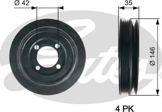 Gates TVD1115 - Piedziņas skriemelis, Kloķvārpsta www.autospares.lv