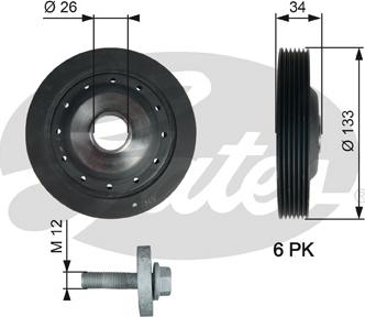 Gates TVD1113A - Piedziņas skriemelis, Kloķvārpsta www.autospares.lv