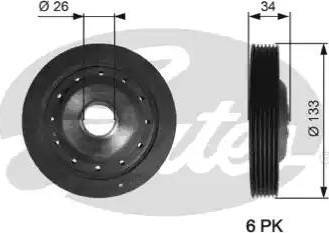 Gates TVD1113 - Piedziņas skriemelis, Kloķvārpsta www.autospares.lv