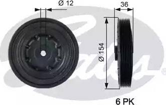 Gates TVD1128 - Piedziņas skriemelis, Kloķvārpsta www.autospares.lv