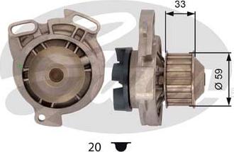 Gates WP0009 - Водяной насос www.autospares.lv