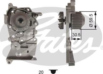 Gates WP0102 - Water Pump www.autospares.lv