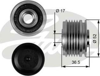 GATES-AU OAP7064 - Pulley, alternator, freewheel clutch www.autospares.lv