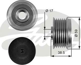 GATES-AU OAP7063 - Pulley, alternator, freewheel clutch www.autospares.lv