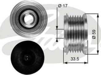 GATES-AU OAP7080 - Pulley, alternator, freewheel clutch www.autospares.lv