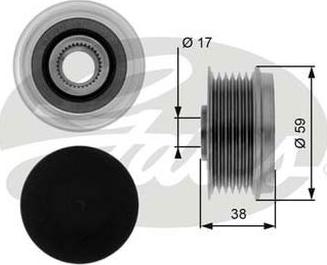 GATES-AU OAP7039 - Pulley, alternator, freewheel clutch www.autospares.lv