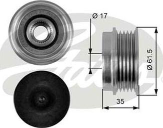 GATES-AU OAP7033 - Шкив генератора, муфта www.autospares.lv