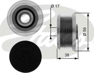 GATES-AU OAP7077 - Piedziņas skriemelis, Ģenerators www.autospares.lv