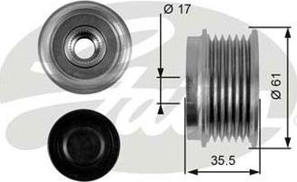 GATES-AU OAP7100 - Шкив генератора, муфта www.autospares.lv