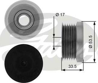 GATES-AU OAP7111 - Шкив генератора, муфта www.autospares.lv