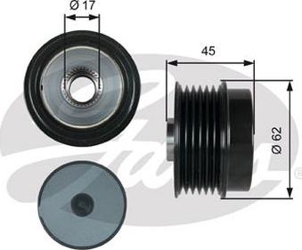 GATES-AU OAP7180 - Pulley, alternator, freewheel clutch www.autospares.lv