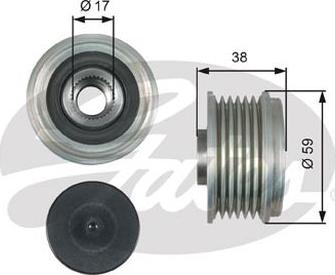 GATES-AU OAP7177 - Pulley, alternator, freewheel clutch www.autospares.lv