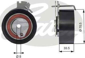 GATES-AU T43159 - Tensioner Pulley, timing belt www.autospares.lv