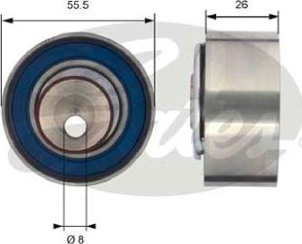 GATES-AU T43156 - Spriegotājrullītis, Gāzu sadales mehānisma piedziņas siksna www.autospares.lv