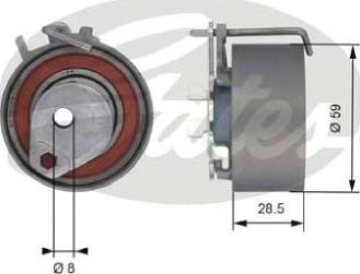 GATES-AU T43126 - Tensioner Pulley, timing belt www.autospares.lv