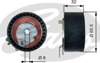 GATES-AU T43236 - Spriegotājrullītis, Gāzu sadales mehānisma piedziņas siksna autospares.lv